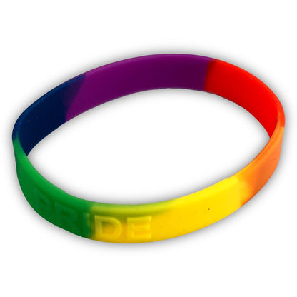 PRIDE - Gummi-Armband in Regenbogenfarben